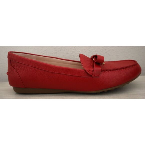 Kate Spade A25/132 Women’s Sz 10B Red Desi Leather Bow Slip-On Loafers - Picture 8 of 12